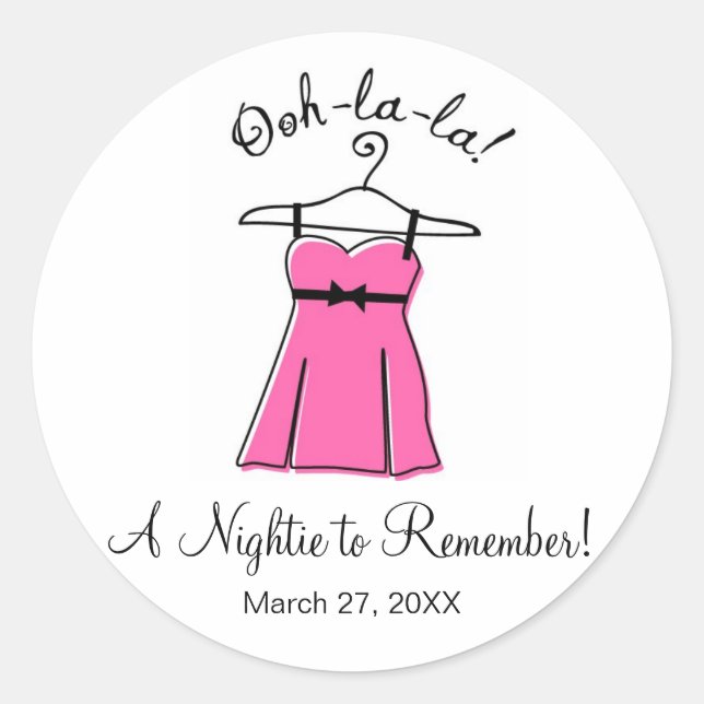 Stickers Fête des mariées Lingerie Rose (Devant)