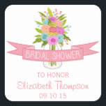 Stickers Fête des mariées Mason Floral<br><div class="desc">Stickers Fête des mariées Mason Floral Jar.</div>