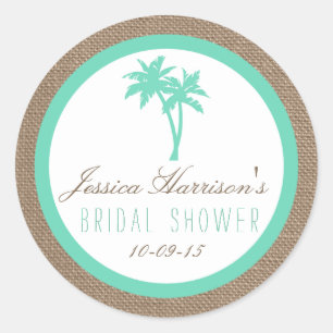 Stickers Fête des mariées Tropical Palm Tree Beach