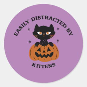 stickers fête d'Halloween chat noir