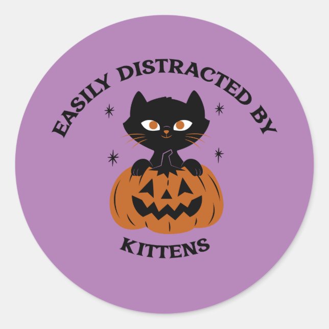 stickers fête d'Halloween chat noir (Devant)