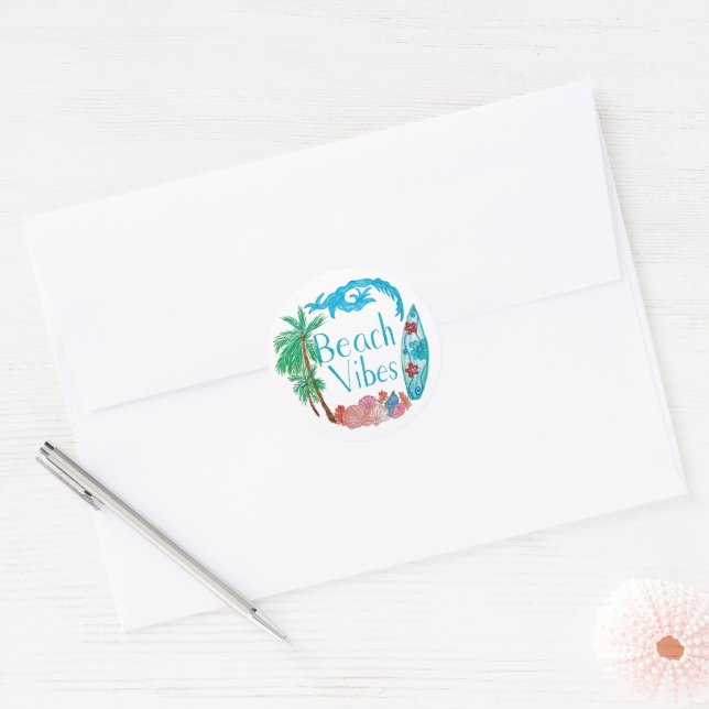Stickers Feuille de Vibes de plage (Enveloppe)