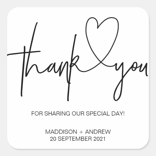 Stickers Fiançailles Mariage simple Merci Favorise (Devant)