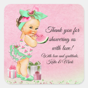 Stickers Fille Baby shower Watermelon Favoriser