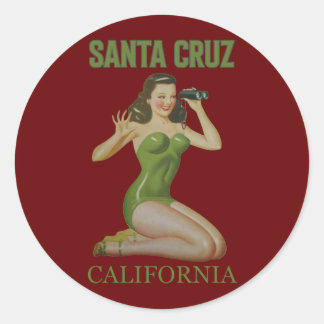 Stickers fille père Noël Cruz California Pin Up