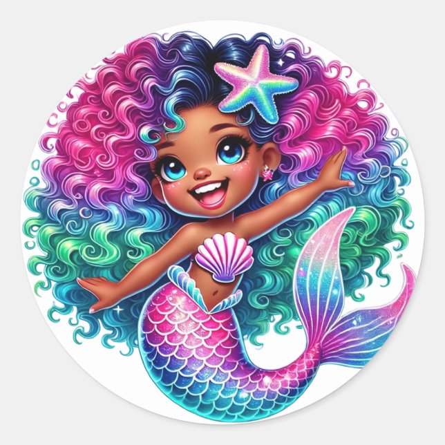 Stickers Fille Sirène (Devant)
