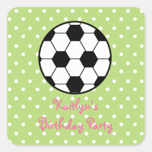 Stickers Fille's Soccer Ball Anniversaire