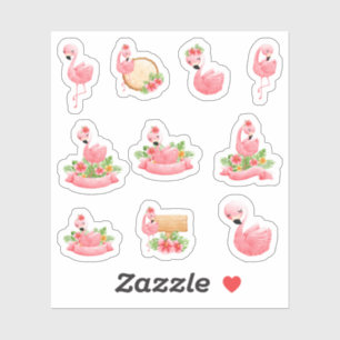 Stickers Flamant rose mignons