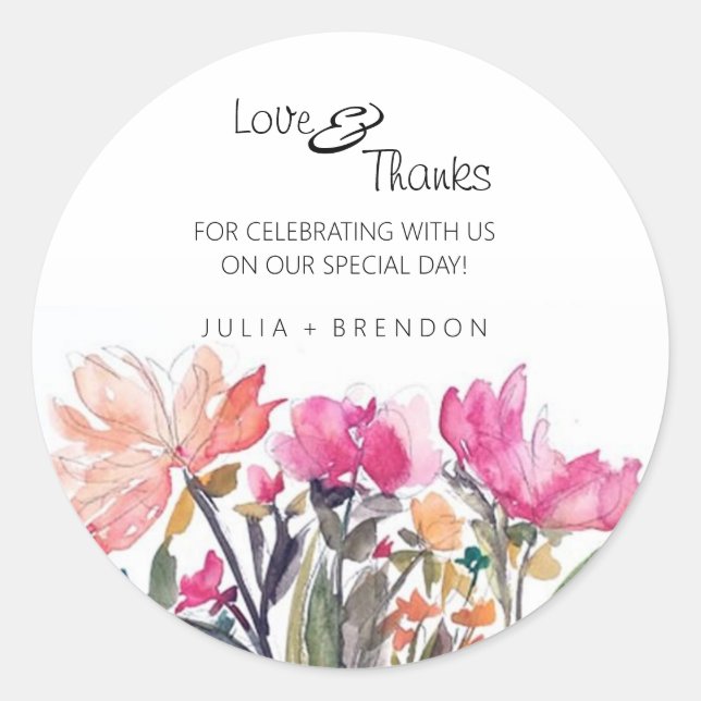 Stickers Fleur Aquarelle Rose (Devant)