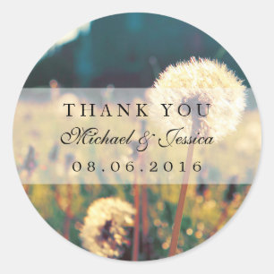 Stickers Fleur Dandelion Vintage Wedding Favor