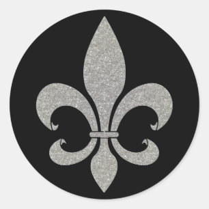Stickers Fleur de lis argent et noir