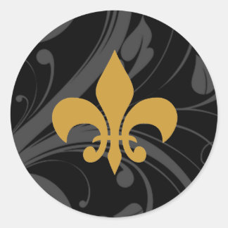 Stickers Fleur De Lis noir et or