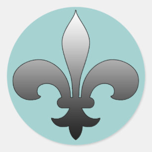 Stickers Fleur de Lis rond ARGENT