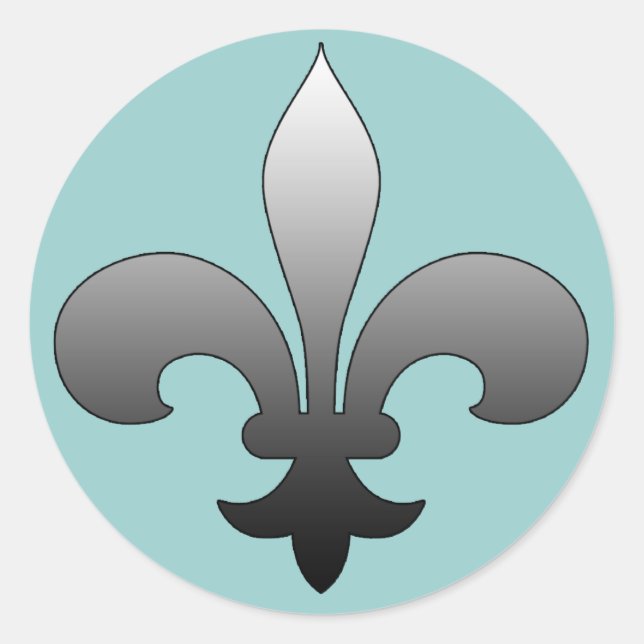 Stickers Fleur de Lis rond ARGENT (Devant)