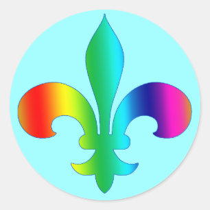 Stickers Fleur de Lis rond COULEURS EN COULEUR EN