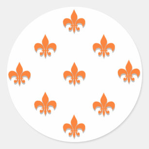 Stickers Fleur de Lis rond ORANGE