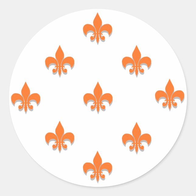 Stickers Fleur de Lis rond ORANGE (Devant)