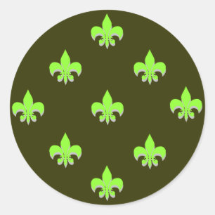 Stickers Fleur de Lis ronde ACID VERT