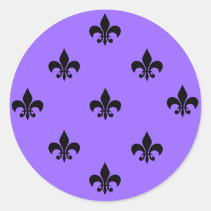 Stickers Fleur de Lis ronde NOIR