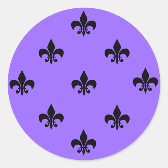Stickers Fleur de Lis ronde NOIR (Devant)