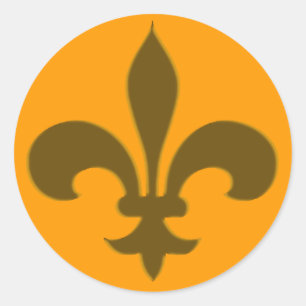 Stickers Fleur de Lis ronde OR SOMBRE