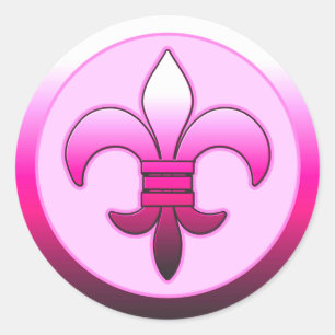 Stickers Fleur de Lis ronde ROSE