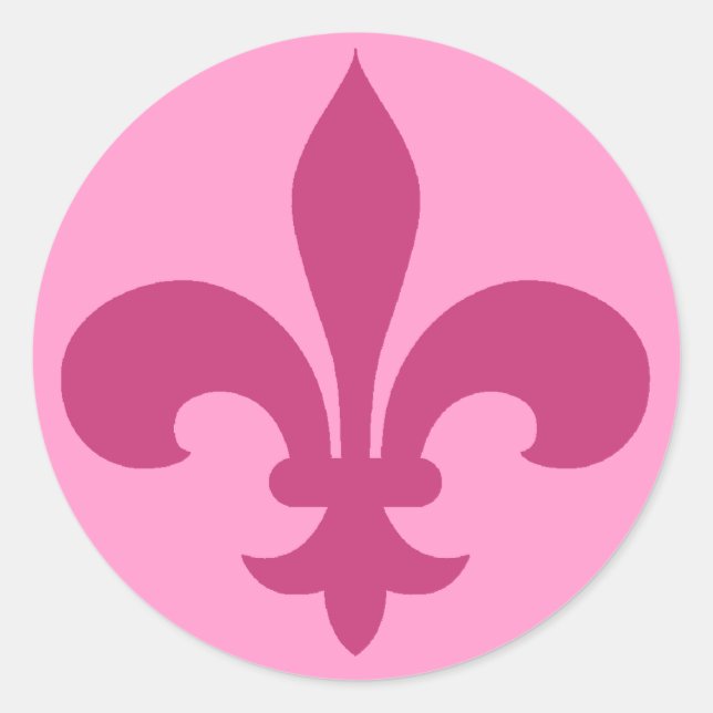 Stickers Fleur de Lis ronde ROSE (Devant)