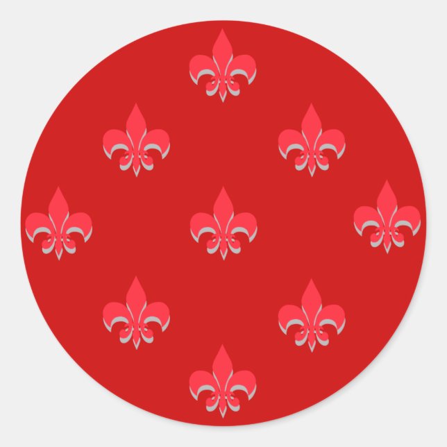 Stickers Fleur de Lis ronde ROUGE (Devant)