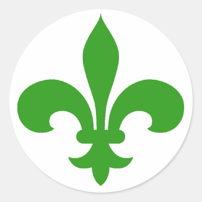 Stickers Fleur de Lis ronde VERT (Devant)
