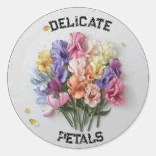 Stickers Fleur de Pois Sucré Personnaliser Nom Tex