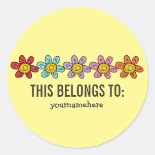 Stickers Fleur Doodle mignon {CELA APPARTIENT À}