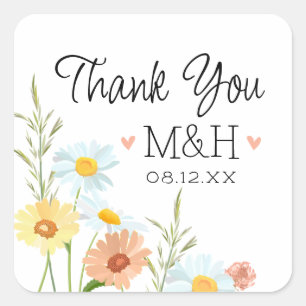 Stickers Fleur sauvage Mariage Monogramme