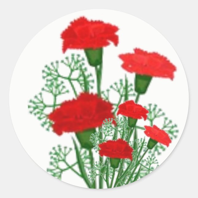 stickers fleuris Red Carnations Bouquet (Devant)