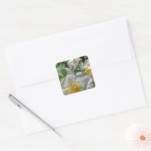 Stickers Fleurs Blanches (Enveloppe)