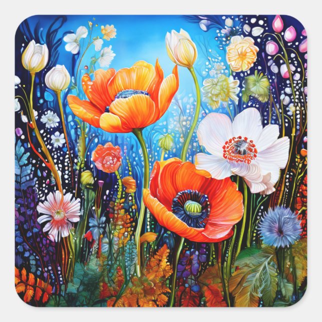 Stickers Fleurs colorées (Devant)