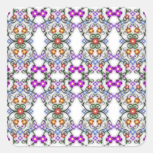 stickers fleurs ornementales (Devant)