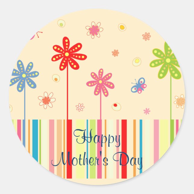 Stickers Fleurs pour la fête des mères (Devant)