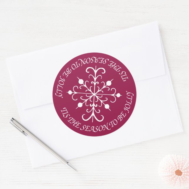Stickers Flocon de neige en berry profond (Enveloppe)