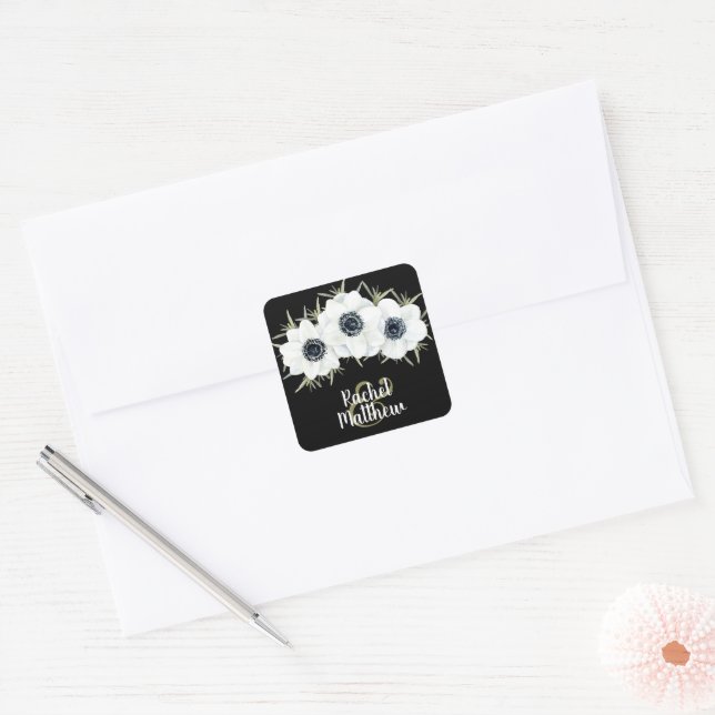 Stickers Floral Anemones aquarelle (Enveloppe)