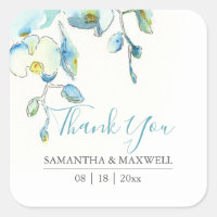 Stickers Floral Aquarelle Bleu Orchidée Favoriser