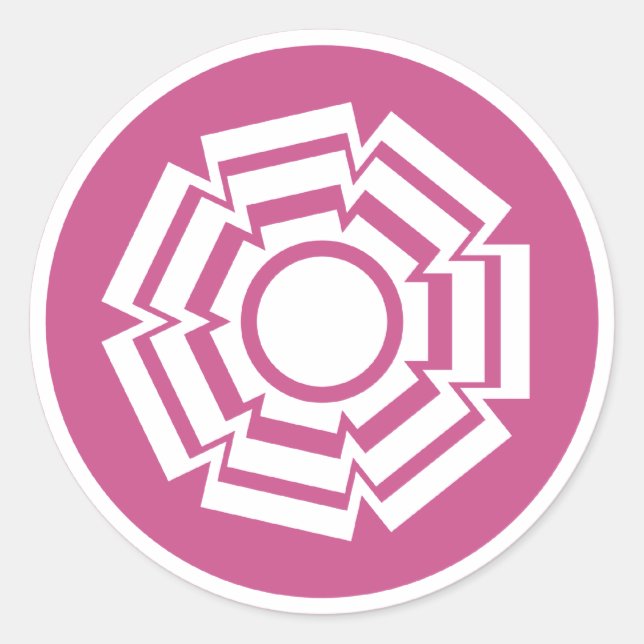 Stickers Floral Groove, Magenta (Devant)