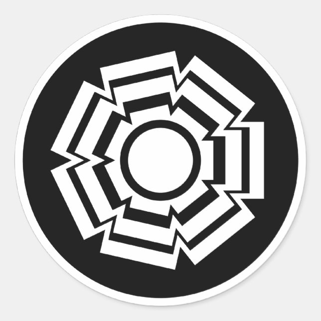 Stickers Floral Groove, Noir (Devant)