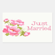 Stickers Floral Juste Marié Pink Peonies