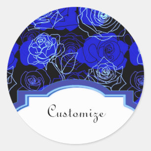 Stickers Floral Rose bleu inaccessible