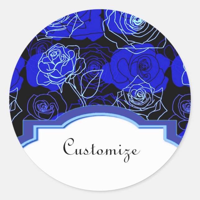 Stickers Floral Rose bleu inaccessible (Devant)