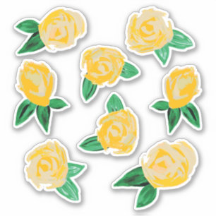 Stickers Floral Roses Jaunes