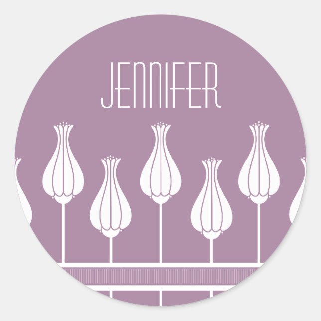 Stickers floraux Art déco de lavande (Devant)