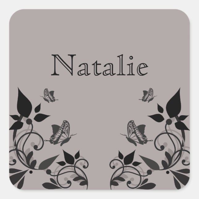 Stickers floraux de papillon d'ébène (Devant)