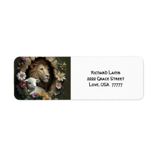 Stickers floraux pacifiques Lion et agneau