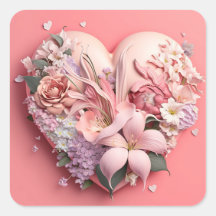 Stickers floraux rose Fête des Mères